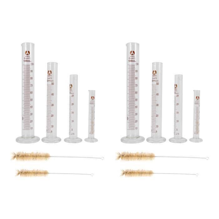 ALL10871-2X Verre Epais Graduee Cylindre de Mesure 5Ml 10Ml 50Ml Verre ...