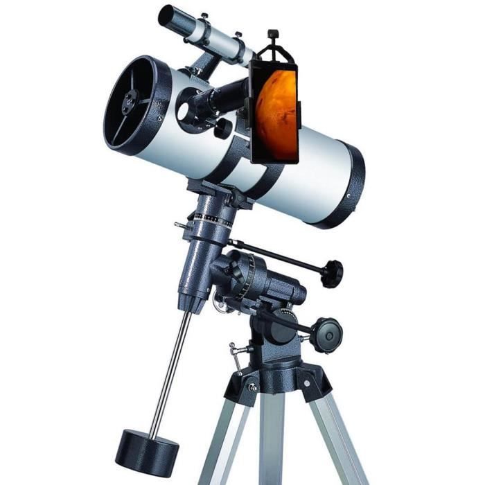 Télescope Astronomique Zoom HD 1000/114 mm Plage de Grossissement Elevé avec Portable Trépied Observer des Etoiles Lune Ciel pour Débutants Enfants 