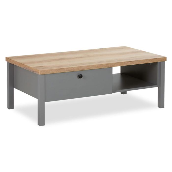 Table Basse de Bois 110x60 cm grise