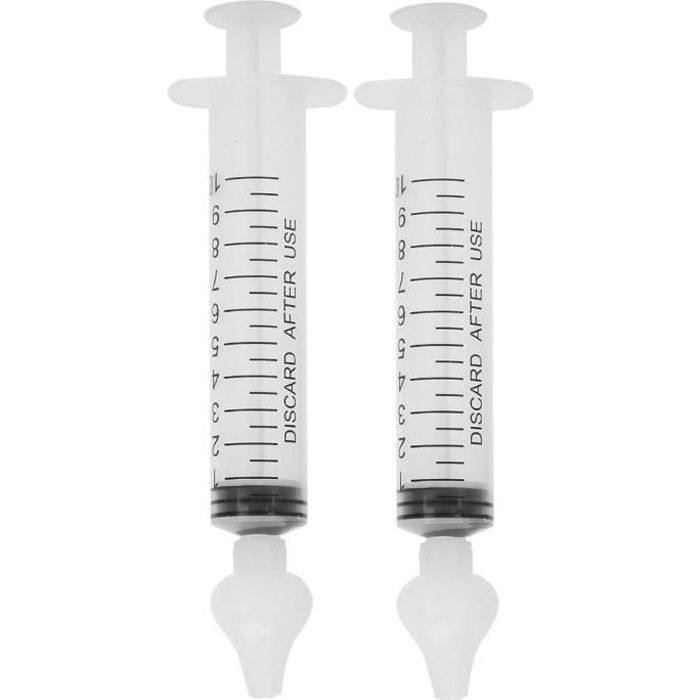 Seringue Nasale Bébé 10ml - 2 Pièces Avec Embout Silicone Souple - Pour Lavage Nasal En Douceur