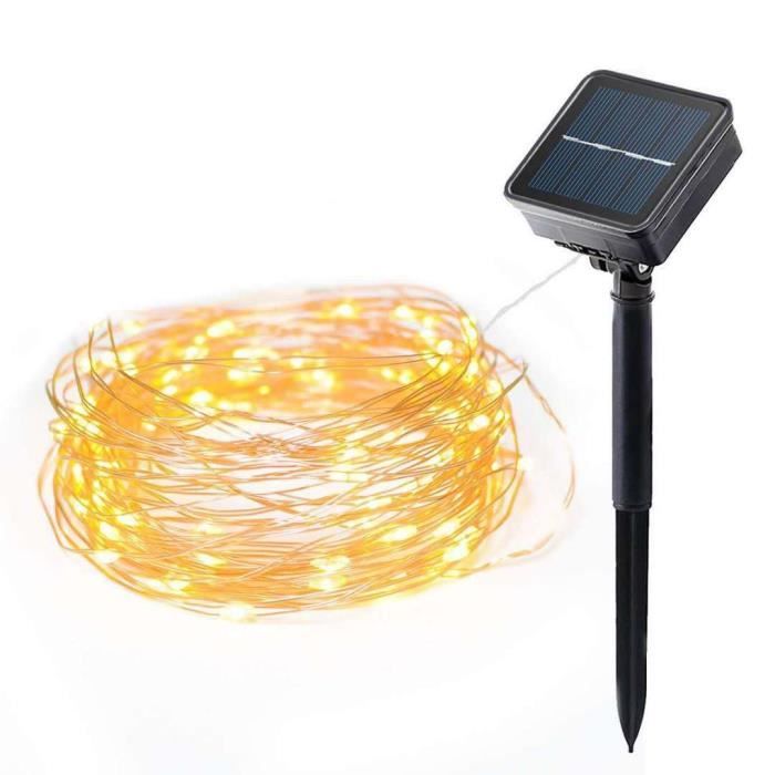 Qoosea Guirlande Lumineuse Solaire Étoiles 12M, 100 LED