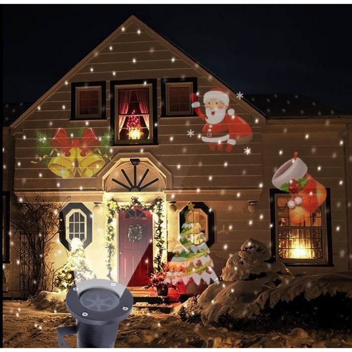 Projecteur Solaire De Noël Extérieur - Lampe LED Multicolore Pour Jardin 34x14x8,4cm