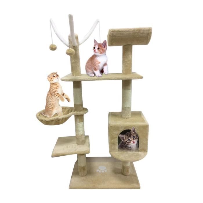 Arbre A Chat Design Ideel Le Coin De Mur Maison Pour Chat Centre D Activite Beige 15kg Cdiscount Animalerie