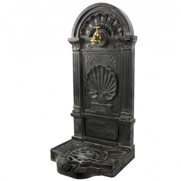 Fontaine Jardin L'Héritier Du Temps - Fonte Aluminium Vert - Robinet Laiton 83cm
