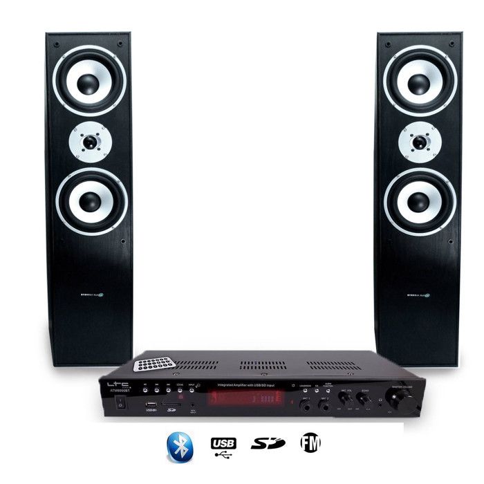 LTC Pack Hifi / Home-Cin&eacute;ma BK amplificateur 2 x 50W