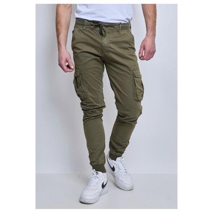 Pantalon cargo homme vert kaki 2025