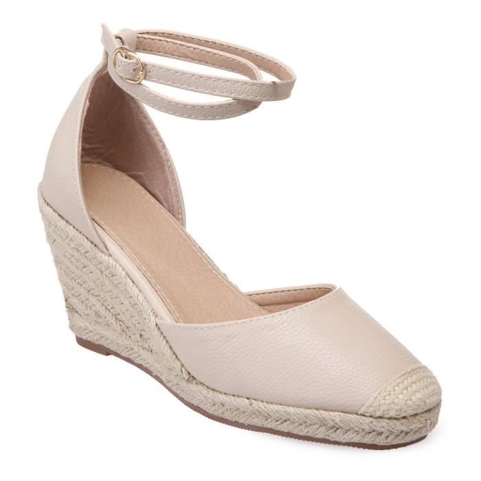 Espadrilles Compensees Beiges 36 Beige Achat Vente Espadrille Cdiscount