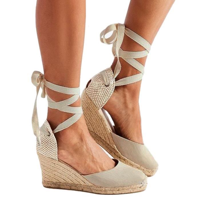 Espadrilles à cheap lacets femme