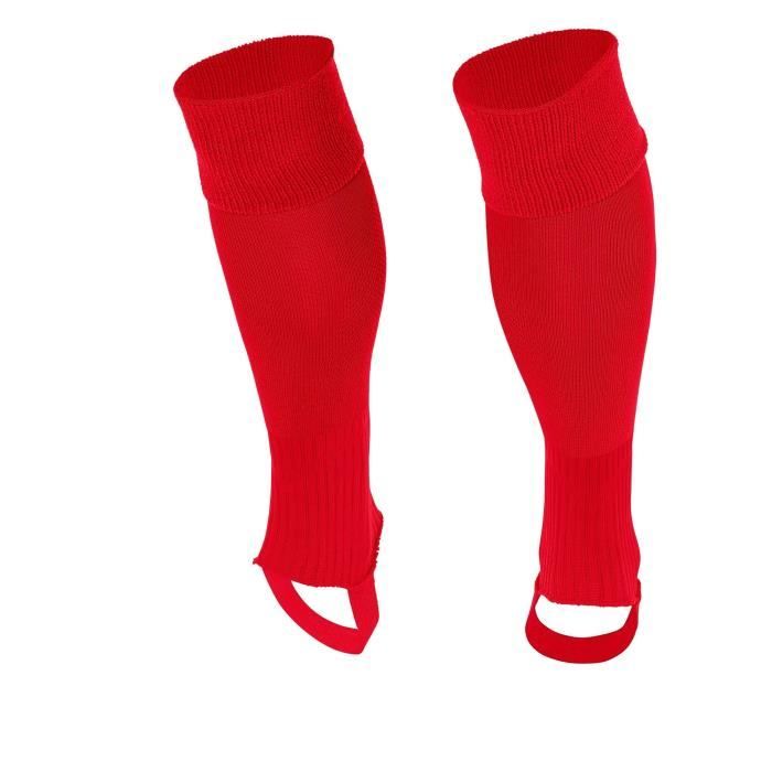 chaussettes sans pied stanno - red - senior - adulte - rouge - homme - football - multisport