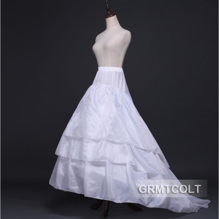 GRMTCOLT Jupon Traine Queue Robes De Soiree De Mariage Sous Jupe Blanc Cdiscount Pret a Porter