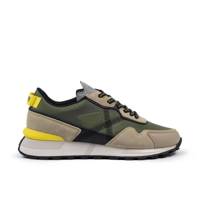 Munich Baskets - MUNICH - Pulsar 8211016 - Caqui - Mixte - Textile et cuir - Semelle haute