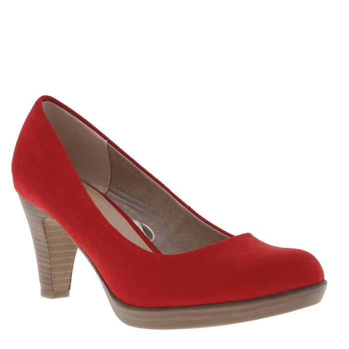 Escarpins MARQUE Talon entonnoir Rouge Femme Textile Achat Vente Escarpins MARQUE Talon entonnoir Rouge Femme Textile pas cher Cdiscount