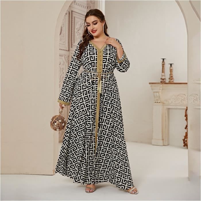 Robe 2021 Abaya longue printemps femmes dames robes grande grande taille mode elegant couture Ramadan Maxi robe Type Black Blanc Cdiscount Pret a Porter