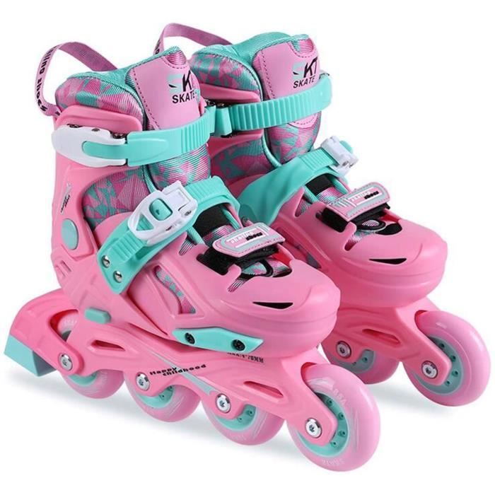 Rollers En Ligne Réglables Enfant - Patins à Roues Brillantes, Multi-Tailles, Sécurité Renforcée Pour Garçons Et Filles
