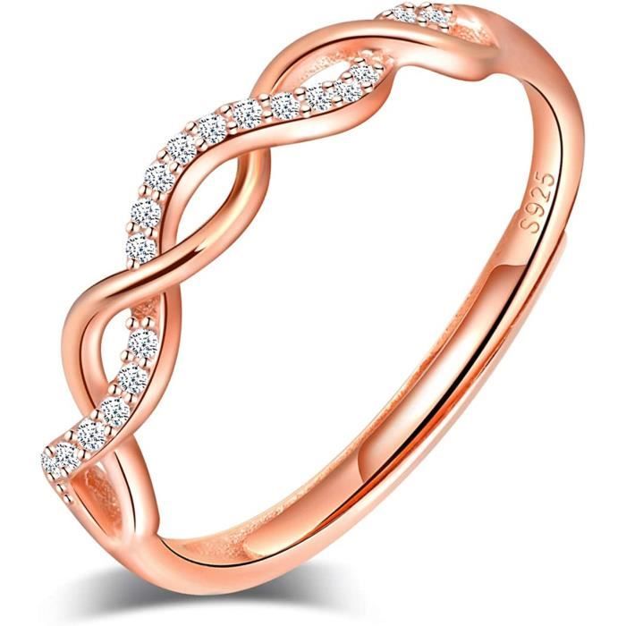 2 Pièces Bague Ouverte Réglable Zircone Cubique Anneau Femme, Bague de Fiançailles Femme, Forme Feuilles d'Olivier Bagues Anniversaire Mariage Promise Alliance, Bijoux femme