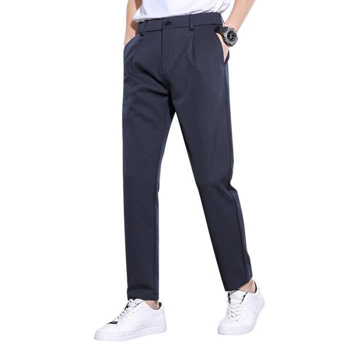 Pantalon Chino Homme EGOMAXX - 100% Coton - Coupe Droite - Taille W28 à W38 - Poches Latérales Et Passepoilées - Style Décontracté Ou Habillé