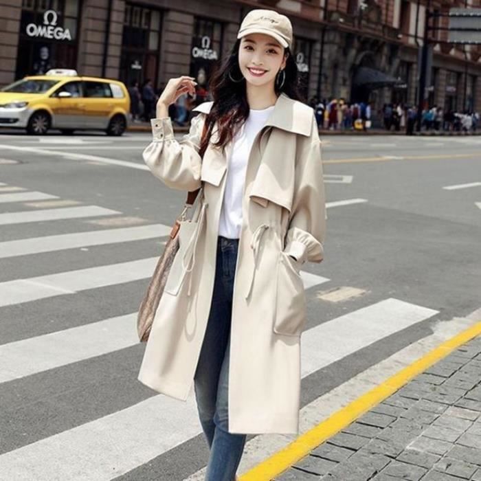 TRENCH femme Temperament conception lache sens mode populaire