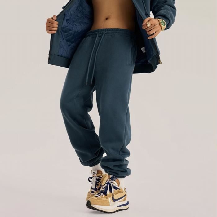 Pantalon jogging homme en polaire haute qualit coton Bleu fonc