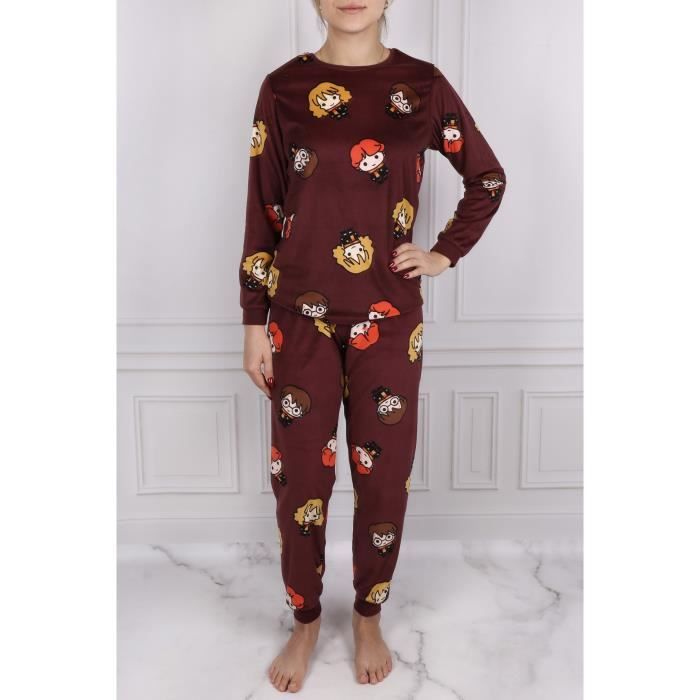 Pyjama Harry Potter Marron pour femme, manches longues, deux pièces, chaud,  confortable. Bordeaux - Cdiscount Prêt-à-Porter