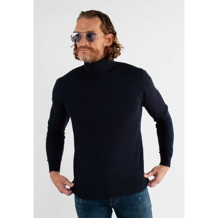 Hollyghost - Pull col roulé navy en cashemere unicolore - navy - S