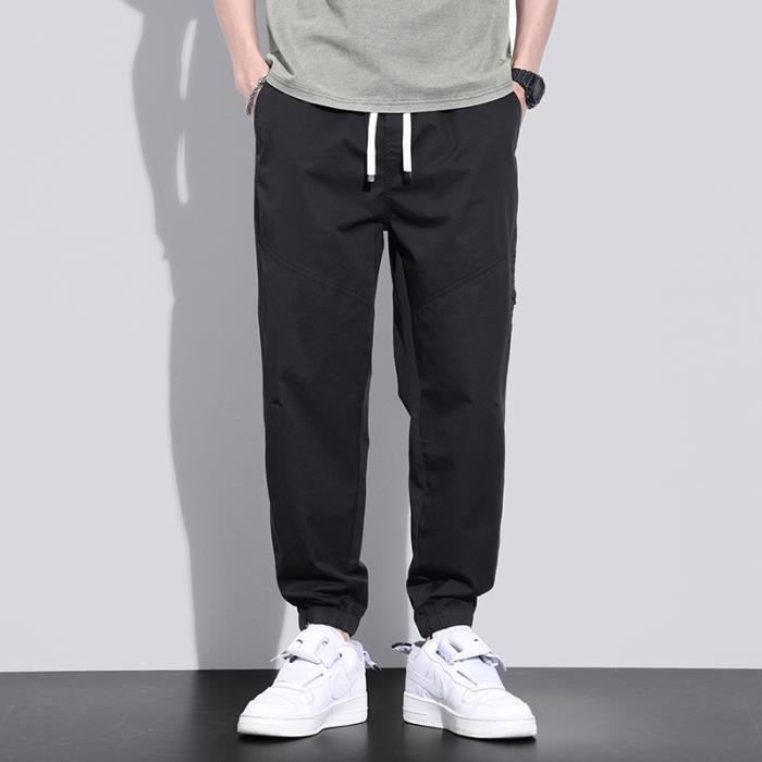 Pantalon de Travail Homme Cheville Elastiquee Leger Taille Elastiquee Noir INSFITY Loose Adulte Homme