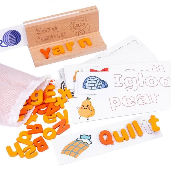 ZERONE Jouet éducatif Alphabet Cartes Flash avec lettres pour enfants
