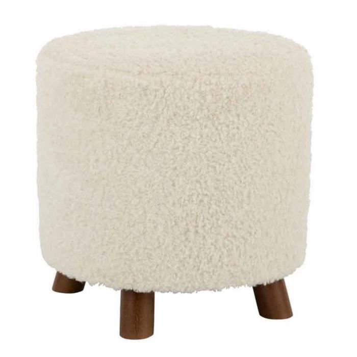 pouf design "mouton" 40cm blanc