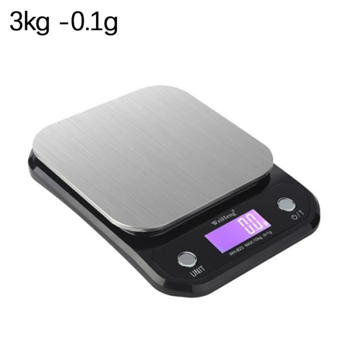 Balance De Cuisine électronique 10kg - Précision 1g En Inox étanche Avec écran LCD
