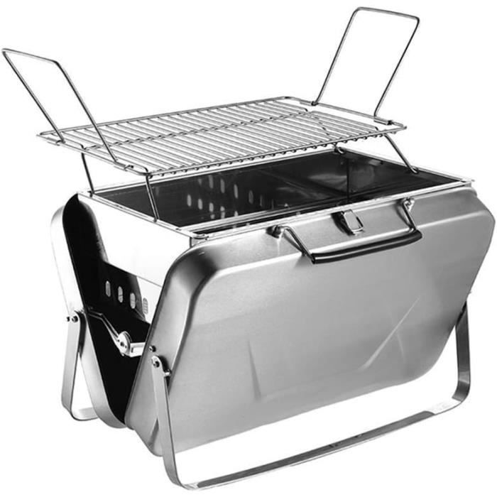 Barbecue Portable Charbon De Bois – Pliable, Compact (27,7 X 19 X 13,5 Cm) – Pour Camping, Pique-nique, Jardin, Plage