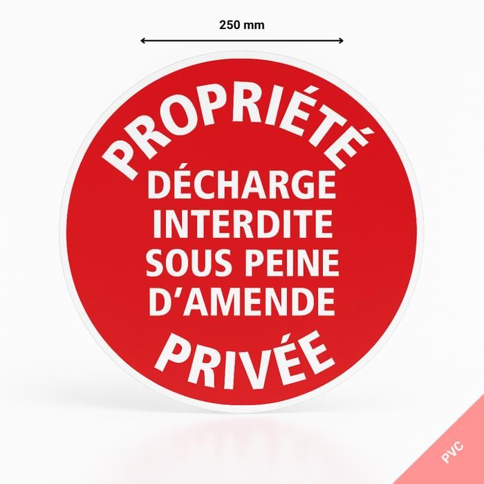 Panneau "Défense De Stationner Propriété Privée" Ø20cm - Signalétique PVC Ou Aluminium - AUA