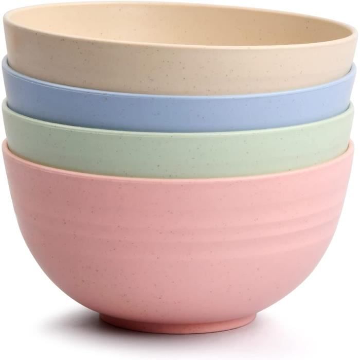 Hausfelder Bol Petit Dejeuner, 4 Bols Noir 840 Ml, Bols à Soupe, Bol A