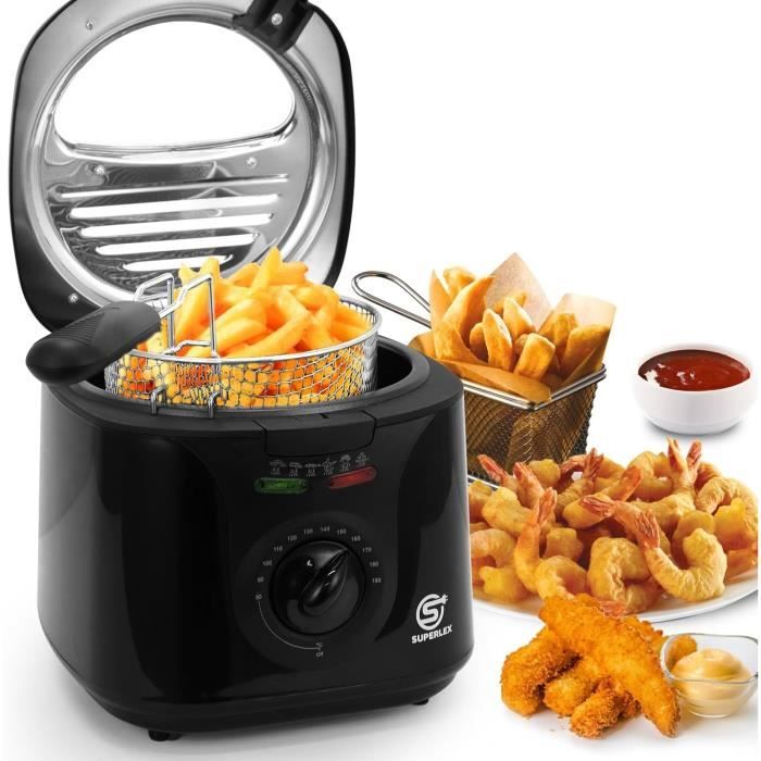 SUPERLEX Friteuse électrique de 2 litres avec huile de 1300 W, capacité ...