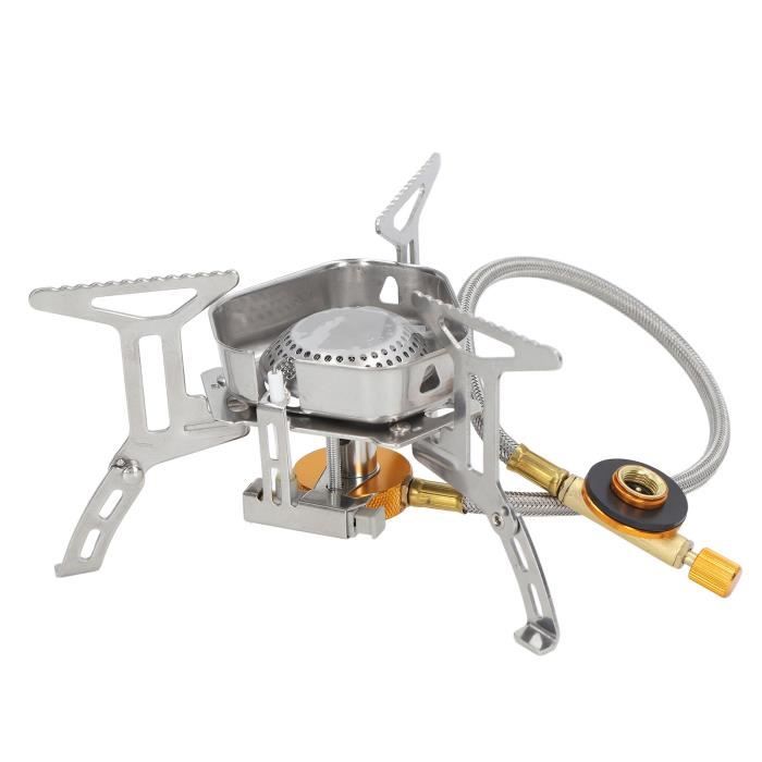 Réchaud De Camping Gaz 6800W - Allumage Piézo, Compatible Butane/Isobutane, Design Coupe-Vent, Portable Avec Mallette