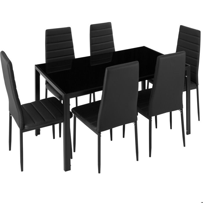 Tectake Set Table A Manger 6 Chaises De Salle A Manger Structure