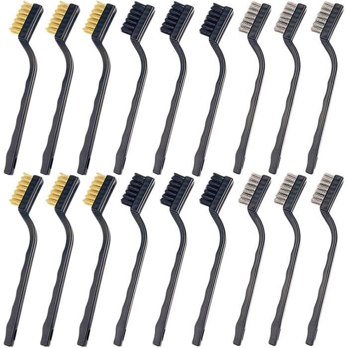 Lot De 3 Brosses Métalliques En Nylon - Acier Inoxydable Poignée