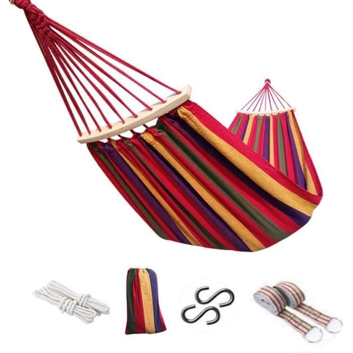 Hamac De Camping Double 2 Personnes - Capacité 600 Lbs (272 Kg) - Pour Jardin, Extérieur - Avec Bandes