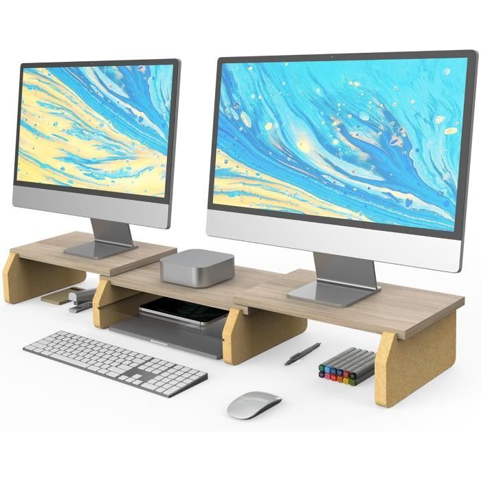 Réhausseur D'Écran En Bois,Support De Moniteur Réglable,Support D ...