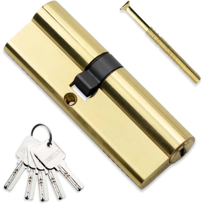 Barillet De Serrure De Sécurité 80mm - 5 Clés - Longueur Du Cylindre 30/50mm - Neuf BGS DIY