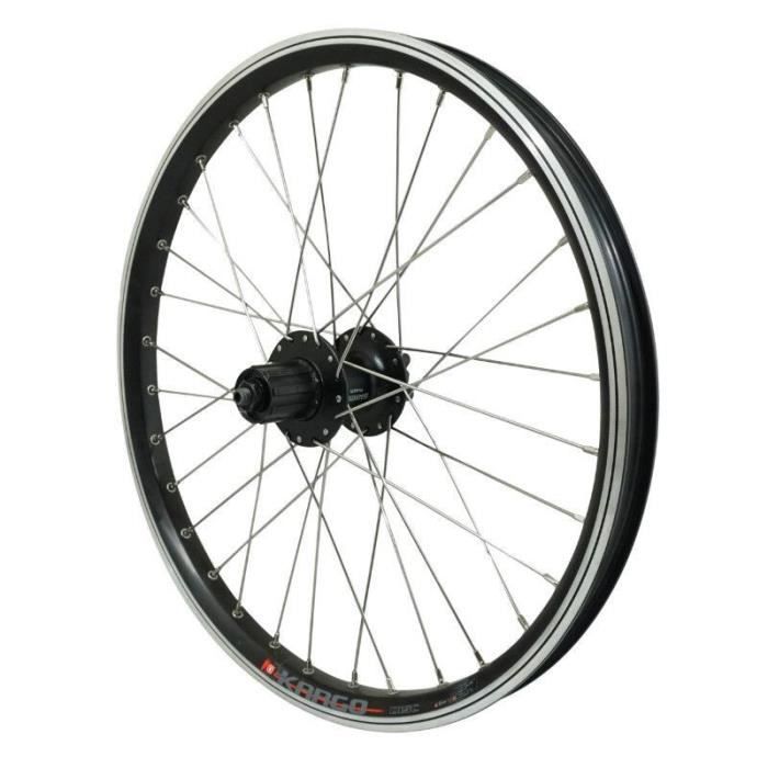 Roue- E-Bike arrière double paroi avec oeillets moyeu 6 trous cassette (renforce) jante rayons inox Velox Kargo Disc V-Vrakee