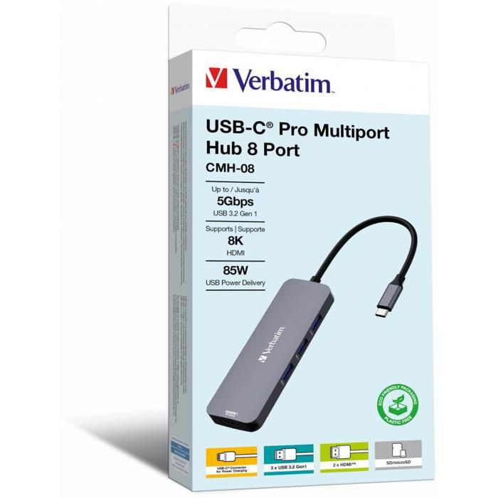 Verbatim CMH 08 USB Type C 5000 Mbit/ Neuf - vue 4