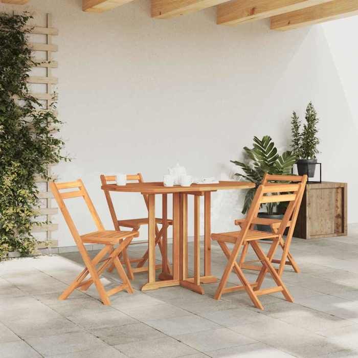 vidaXL Table pliable papillon 120x70 Bois teck - vue 2
