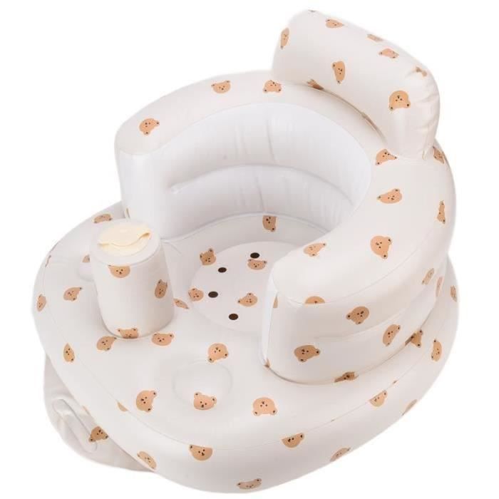 Siège De Bain Pour Bébé 6-18 Mois - Coussin Ergonomique, 4 Ventouses, Protection Colonne Vertébrale - Design Ours Rose - 2