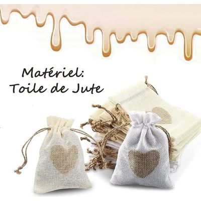 Lot De 30 Petits Sacs En Toile De Jute 10x14 Cm – Avec Corde Et étiquette, Pour Dragées, Cadeaux, Mariage - 3