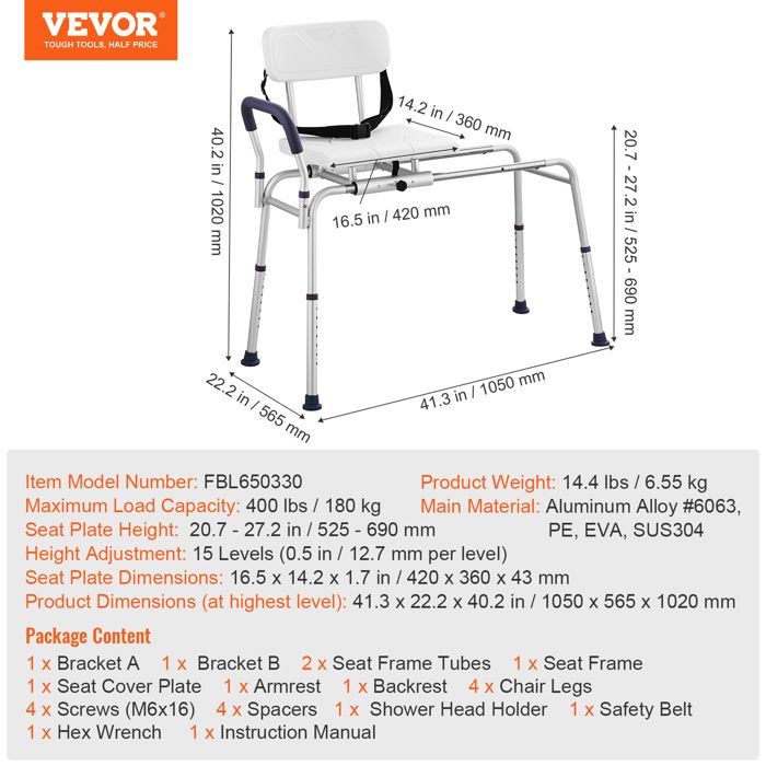 Siège Baignoire Pivotant VEVOR, avec Dossier et Accoudoirs, Capacité 100 kg, pour Adultes, Personnes Âgées et Handicapés, à Poser sur les Baignoires | Leroy Merlin Siège Baignoire Pivotant VEVOR, avec Dossier et Accoudoirs, Capacité 100 kg, pour Adultes, Personnes Âgées et Handicapés, à Poser sur les Baignoires | Leroy Merlin