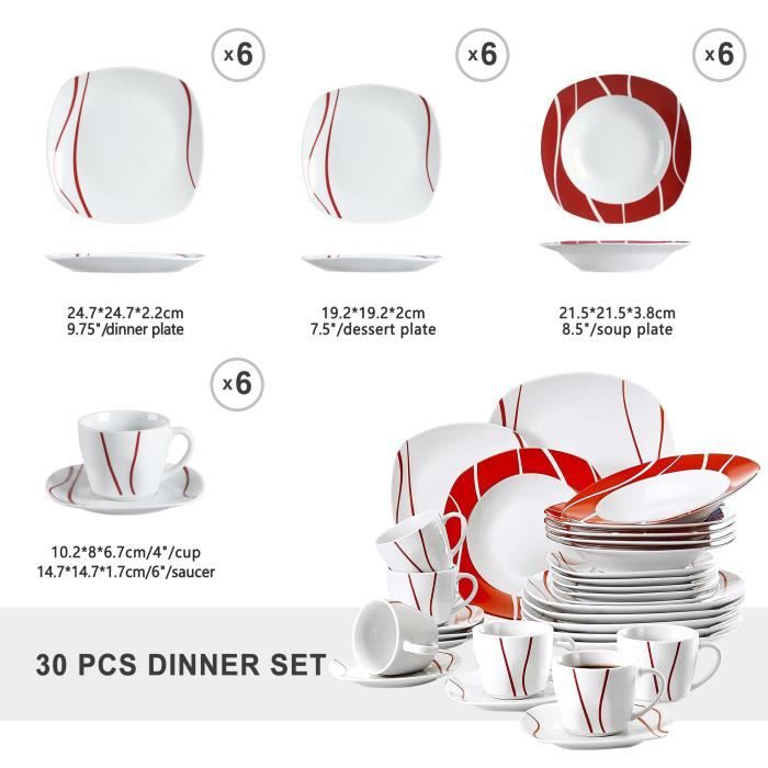 Service de table porcelaine complet (57 pièces) sur Gens de Confiance