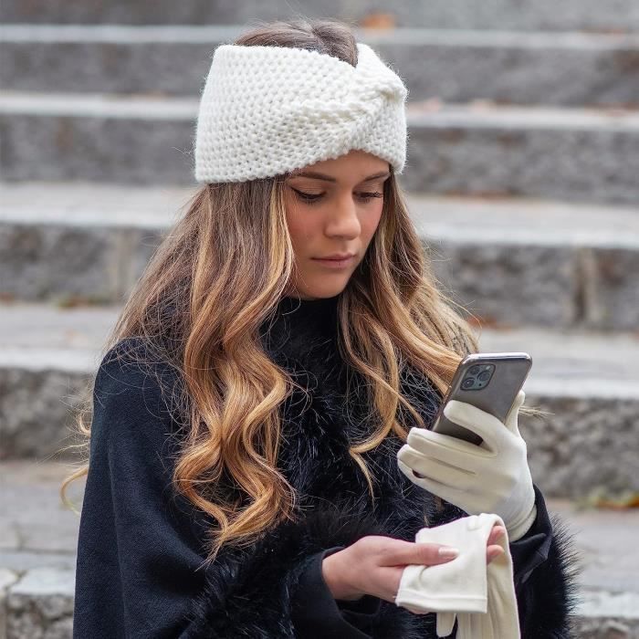 Bandeaux Tricotés Hiver Pour Femmes Et Filles - Lot De 3 Couleurs (Beige, Gris, Rose)