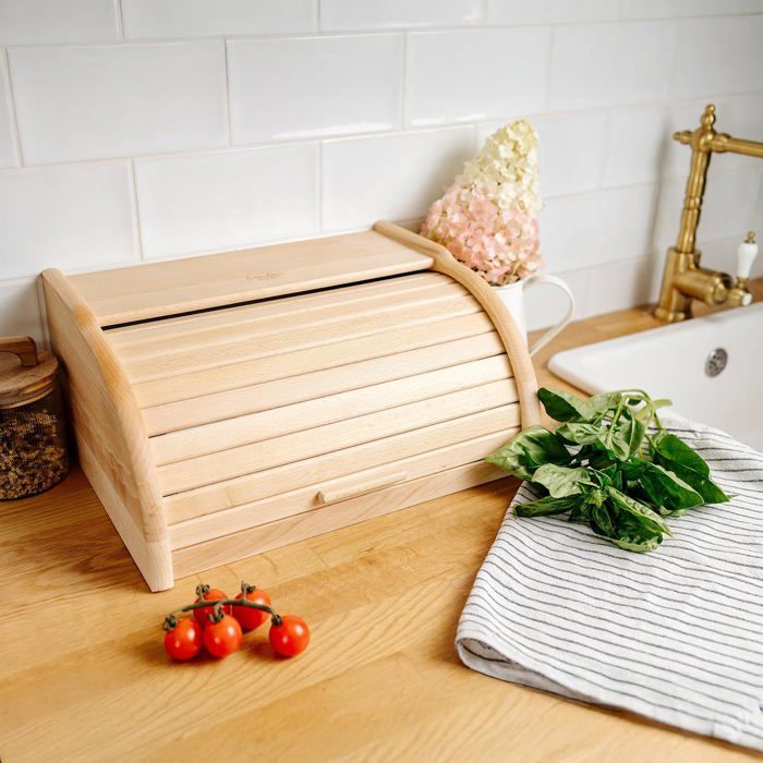 Ejoyous Boîte à Pain Rétro Avec Couvercle à Rouleau - Grande Capacité Métal Pour Boulangerie