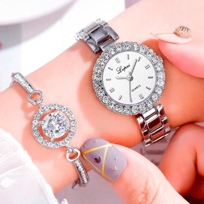 Montre connect e Ladies Tendance Quartz Watch Fashion Set Watch