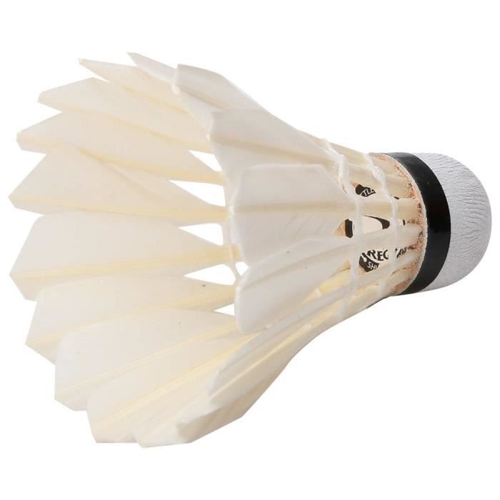 Volant de badminton, pack de 12 balles de badminton en plumes légères, ensemble de stabilité de durabilité pour la pratique du jou - Sport
