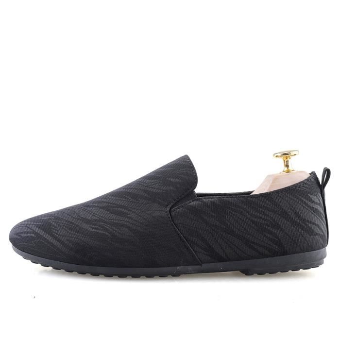 Chaussures Homme Moccasin Marque De Luxe Loafer Noir Cuir